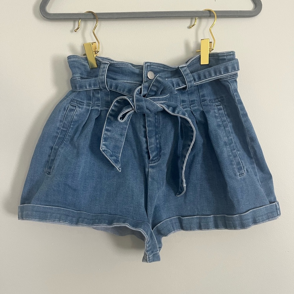Sugarlips Pleated Denim Shorts
